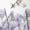 Bacati - Floral Printed Purple Gray 100 percent Cotton Universal Baby US Standard Crib or Toddler Bed Fitted Sheet - 2 of 4