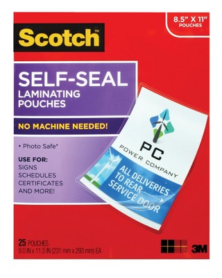 Scotch Single-sided Laminating Sheet, 9 X 12 Inches, Clear, Pack Of 50 :  Target
