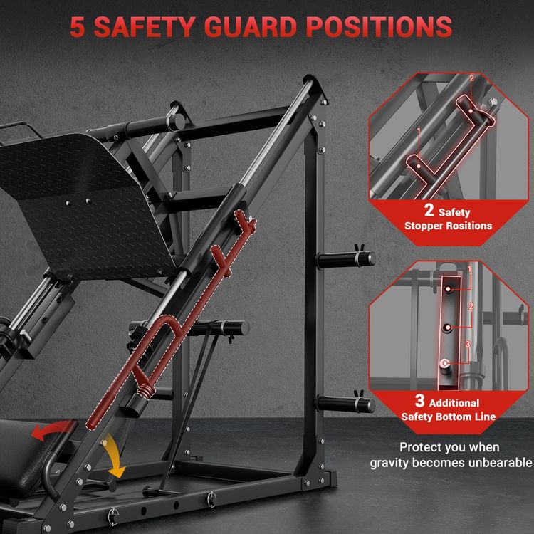 Leg Press Machine, 45 Degree Leg Machine for Home Gym, Professional Leg Exercise Machine Lower Body for Fitness and Strength Training, 4 of 6