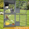 Cat House Outdoor Catio Cat Enclosures on Wheels, 69" Large Outside Patio Wooden Cat Cage Resting Box, Sunshine Panel, 2 Lockable Doors & Wheels - 2 of 4