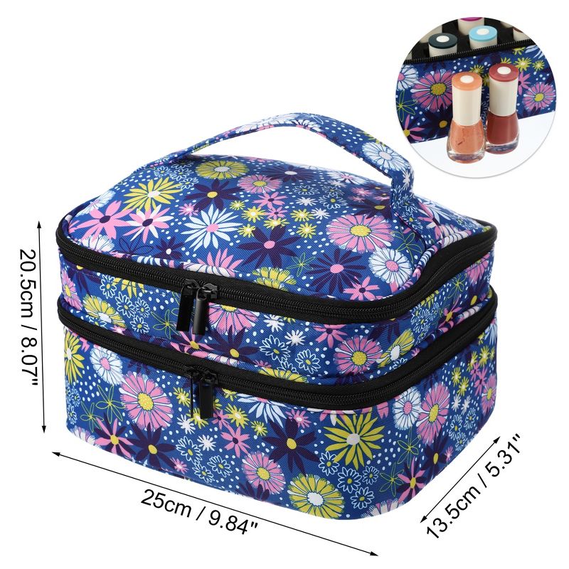 Unique Bargains Double-Layer Nylon Flower Pattern Nail Polish Carrying Case 1Pc, 4 of 7
