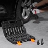 VEVOR 360 Degree Swivel Impact Socket Set, 3/8" Socket Set 14PCS Deep Universal Metric 10-19mm, 6 Point Cr-Mo Alloy Steel for Auto Repair,Black - 2 of 4