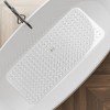 Hearth & Harbor Bathtub Mat - Non Slip Shower Mat with Suction Cups and Drainage Holes, 35"x16" Clear Bathroom Tub Mat for Elderly & Kids - image 2 of 4