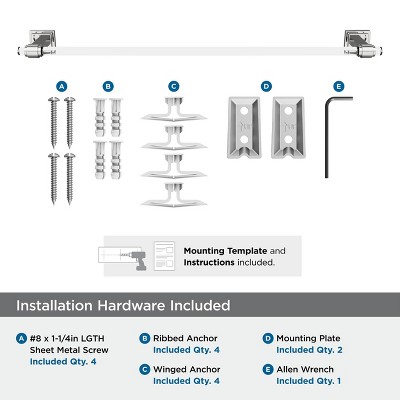 Glacio 24-Inch Clear and Chrome Wall Mounted Towel Bar