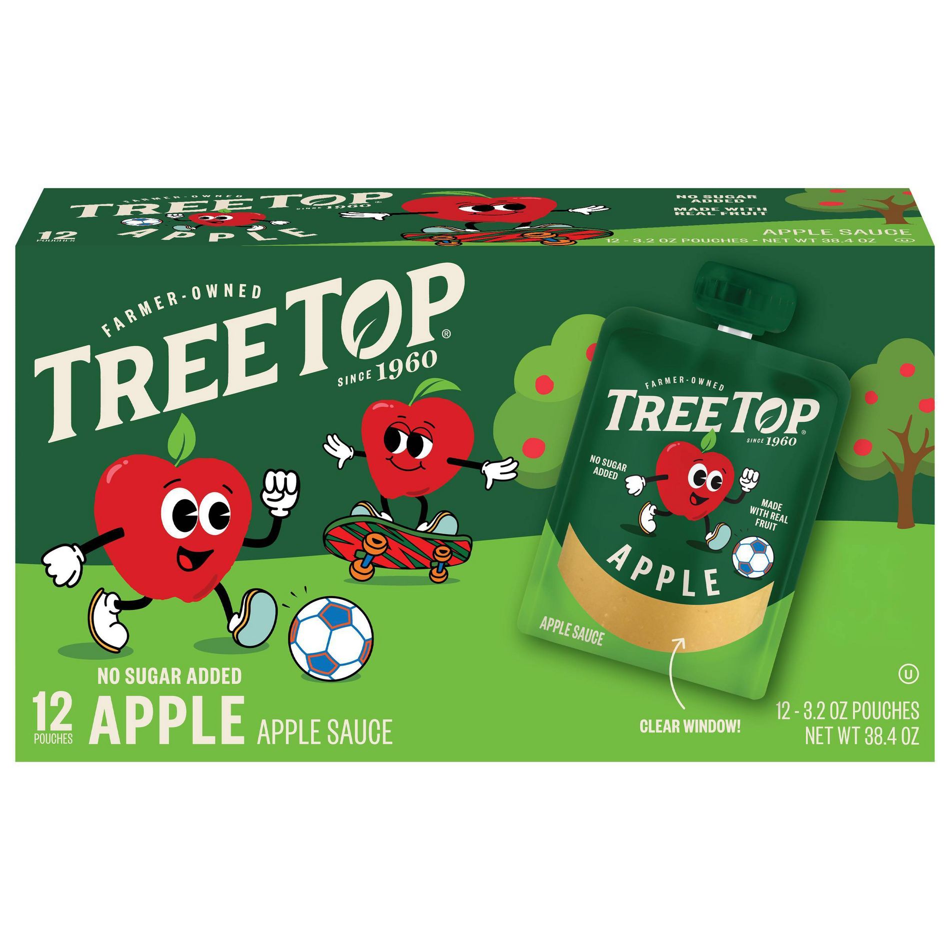 Tree Top No Sugar Added Apple Sauce  Pouches - 38.4oz/12pk