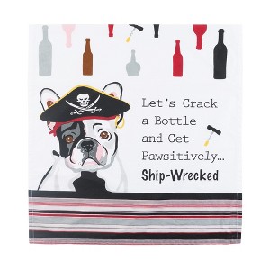 RightSide Designs Nauti Dogs/French Bull Dog Pirate Towel - 1 of 1