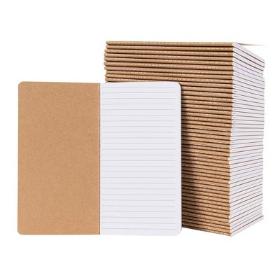 48-Pack Kraft Journal Bulk, Lined Pocket Notebook for H5 Size, Soft Cover, 80-Page, 4" x 8"