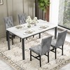 Hooseng 5-Piece Dininng Room Table Set with 4 Uphosltered Dining Chairs, Faux Marble Table Top and Metal Frame Space-Saving Dining Table Set for 4 - 2 of 4