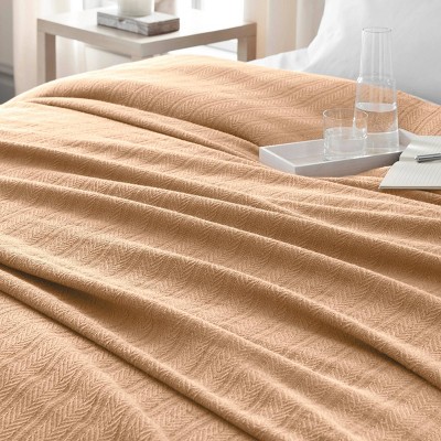 Full Tan Cotton Fleece Machine Washable Blanket