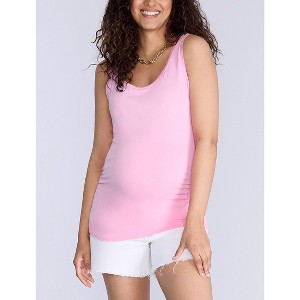 Women's Scoop Neck Side-Ruched Maternity Tank Top | Motherhood Maternity - 1 of 4