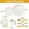 KTMBDW 175Pcs Disposable Gold Dinnerware Set Gold Rim Plastic Plates Cups Fork Spoon Knife Paper Napkins for Party Wedding Graduation - 3 of 4
