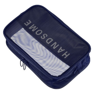 Unique Bargains Nylon Mesh Zipper Portable Travel Home Storage Makeup Bags