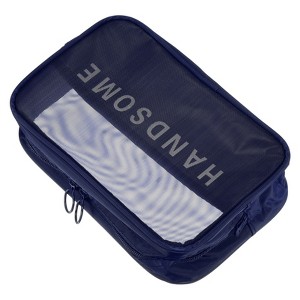 Unique Bargains Nylon Mesh Zipper Portable Travel Home Storage Makeup Bags - 1 of 3