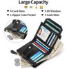 FATMOON Small Wallet for Women,RFID Blocking Bifold Wallet with Zipper Pocket 9 Card Slots,ID Window,Removable Sleeve for Parties,Shopping - 4 of 4
