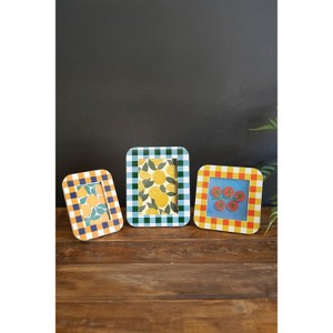 Multi-Color Wood Photo Frame Set – 3 Sizes Included – Plaid & Glossy Finish By kalalou - 1 of 4