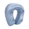 Blue Tonal Paisley Print Poly Adult Satin Neck Pillow and Eye Mask Set - 4 of 4