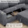 AZL1 Life Concept Sofas L-Shaped Sectional Sofa Bed with Pull-Out Storage, 5-Seat, Living Room, Apartment, Corduroy Fabric, Grey, 81"*81"*33" - 4 of 4
