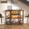 Aheaplus 47.24" Storage Wine Bottle & Glass Rack with Lights and Outlets - 2 of 4
