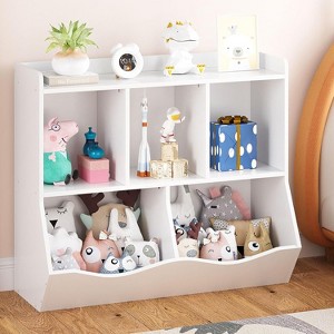 Five Compartment Toy Storage Organizer and Bookshelf Versatile Kids' Storage Solution for Playroom, Bedroom, or Living Area - 1 of 4