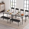 Jojoka Kitchen Table and Chairs Dining Table Set for 4, Rectangular Table Set with Upholstered Bench for Small Space, Apartment - 3 of 4