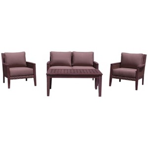 Courtyard Casual Buena Vista II 4 pc Loveseat Group  Includes:  One Loveseat, One Coffee Table and Two Club Chairs - 1 of 4
