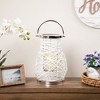 Northlight Woven Iron Pillar Candle Lantern with Glass Hurricane - 13.5" - 2 of 4