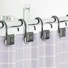 Home Mart Goods 12 Piece Set - Matte Black Square Button Heavy Duty Shower Curtain Hooks Rings Rustproof Metal - 3 of 4