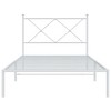 vidaXL Metal Bed Frame without Mattress with Headboard White 39.4"x78.7" - 4 of 4
