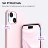BONGEEK Compatible with iPhone 15 Plus Case 6.7", Slim Liquid Silicone 3 Layers Full Covered Soft Gel Rubber Cover Protective Lining-Pink - 4 of 4