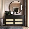 Ameriwood Home Wimberly 6-Drawer Dresser, Black Oak with Faux Rattan - 2 of 4