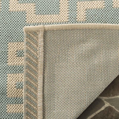 Anthracite and Beige Geometric Tufted Indoor/Outdoor Rug