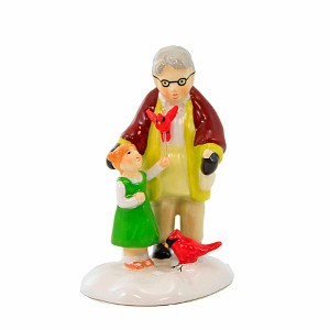 Department 56 Villages 3.0 Inch Birds Of A Feather... Grandmother Granddaughter Red Bird Village Figurines - 1 of 3