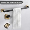 Bathroom Towel Bar, 23.6 Inch Black & Gold Towel Rack - 3 of 4