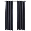 Aghana Digitals 2-Piece Anthracite Blackout Curtains, 55.1x68.9", Suede-Touch Polyester with Metal - 2 of 4