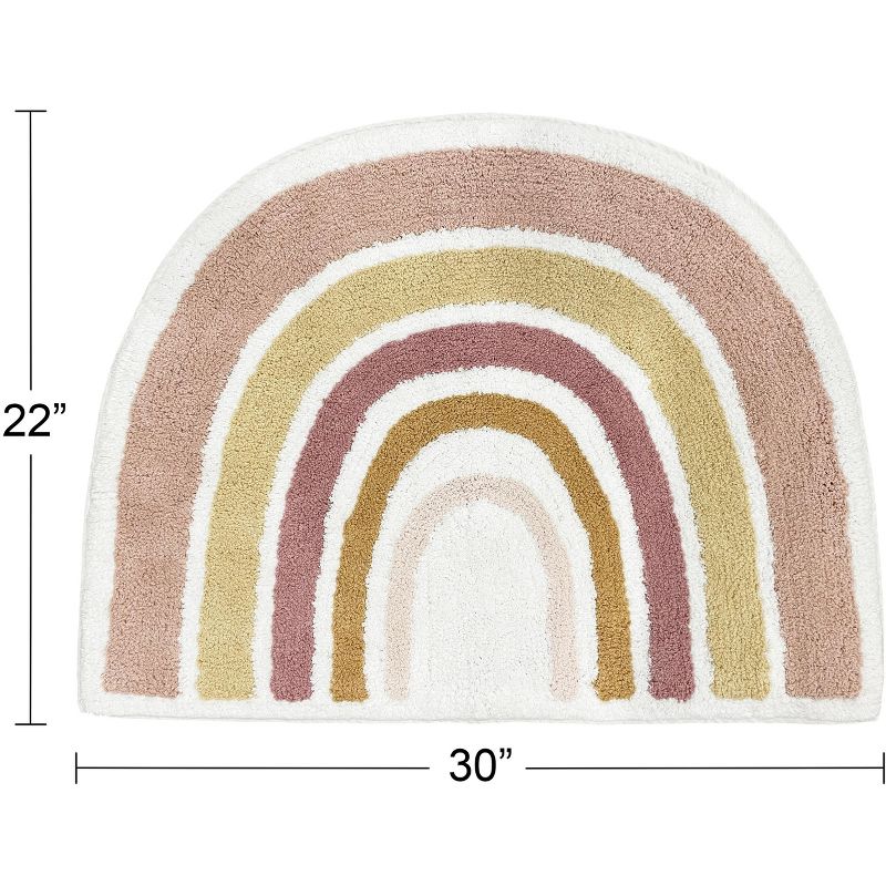 Sweet Jojo Designs Girl Kids Accent Floor Rug Boho Rainbow 30 in. x 22 in. Pink Yellow and Beige, 2 of 5