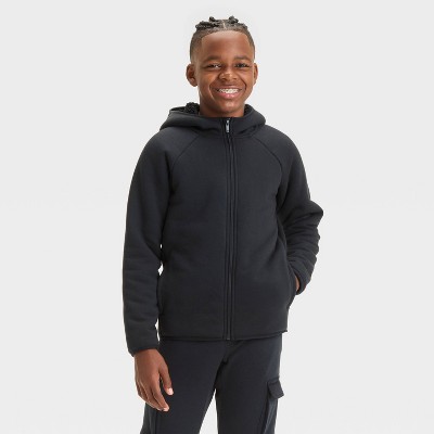 Boys' High Pile Fleece Full Zip Hooded Sweatshirt - All In Motion™