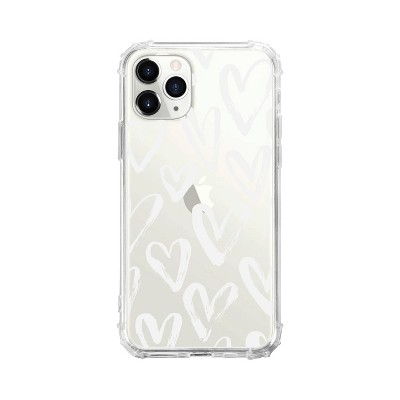 OTM Essentials Apple iPhone 11 Pro/X/XS Tough Edge Geometrics &#38; Patterns Clear Case - White Hearts