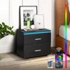 Hommpa Modern LED Small Nightstand Bedside Table with 2 Drawers - 3 of 4