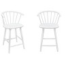 2pc White Contemporary Counter Height Stool Chair Spindle Back Wooden Kitchen Dining Room Furniture - 2 of 4