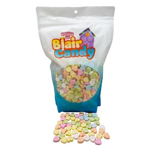 Conversation Hearts – Pastel Heart-Shaped Candy with Messages, Sizes: 1, 2, 3 & 5 lb Resealable Bags - 1 of 4