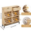 MolySoul Rattan Shoe Cabinet With 4 Flip Drawers & 2 Top Drawers , Freestanding Narrow Storage With Metal Legs, for Entryway, Foyer (Natural) - 2 of 4