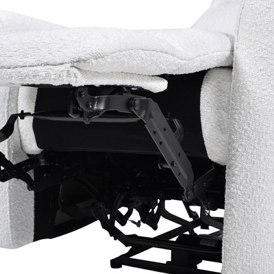Chiffon White Power Recliner with Boucle Upholstery