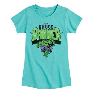 Girls' - Marvel - Hulk Bruce Banner Fitted Short Sleeve Graphic T-Shirt - 1 of 4