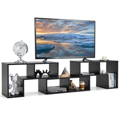 Tangkula 3 PCS Adjustable TV Stand Minimalist Entertainment Center for 43 55 60 65 Inch TV Media Console Table Brown/Black/White