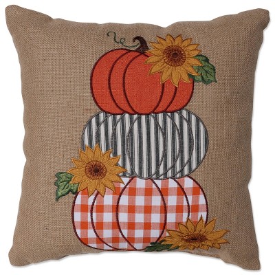 16.5"x16.5" Harvest Squash Indoor Square Throw Pillow Black - Pillow Perfect