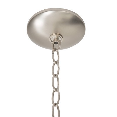 Satin Nickel 17" Indoor/Outdoor Semi-Flush Bowl Light