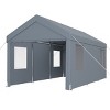 10×20 FT Garage, Portable Garage with Roll-up Doors and Ventilated Windows, Galvanized Steel Frame and PE Canopy-Coolbibila - 4 of 4
