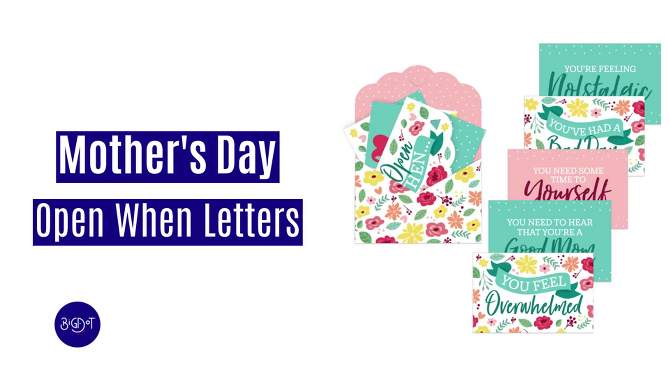 Big Dot of Happiness Colorful Floral Happy Mother's Day - Cards for Mom Gift Box Kit - Open When Letters - Set of 8, 2 of 10, play video