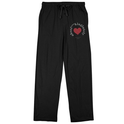 Sex And The City Heart Shape Curved Absof***kinglutely Text Women’s Black Sleep Pajama Pants