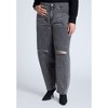 ELOQUII Women's Plus Size Relaxed Taper Leg Jean With Studs - 3 of 4